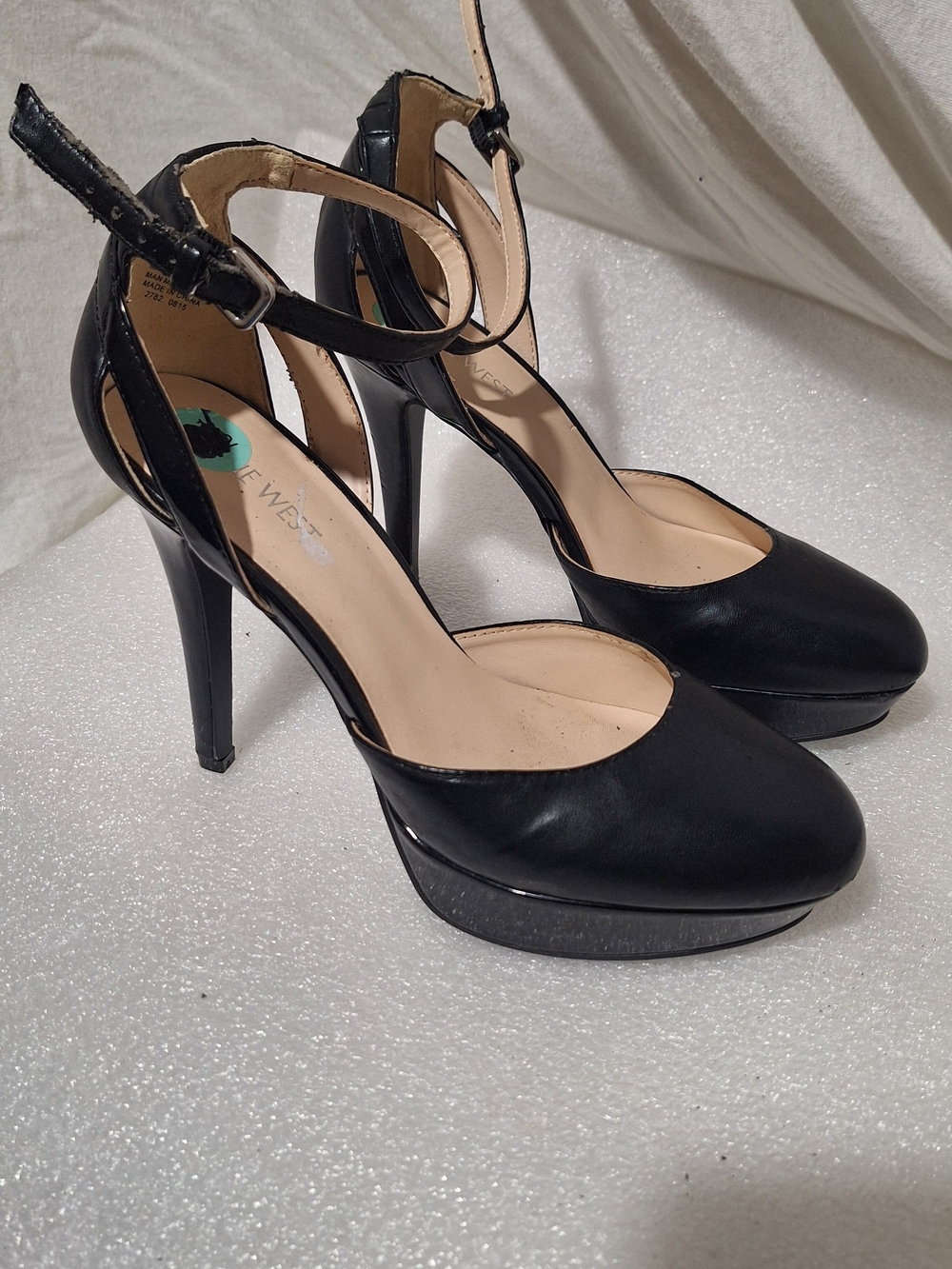 Black Ankle-Strap Platform High Heels